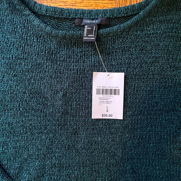 NWT Forever 21 crop knit crochet sweater - Picture 2 of 2